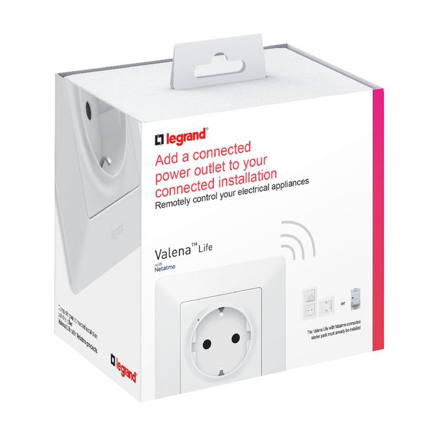 IN WALL CONNECTED POWER OUTLET SCHUKO STANDARD AUTO TERM. 16A VALENA LIFE WHITE image 3