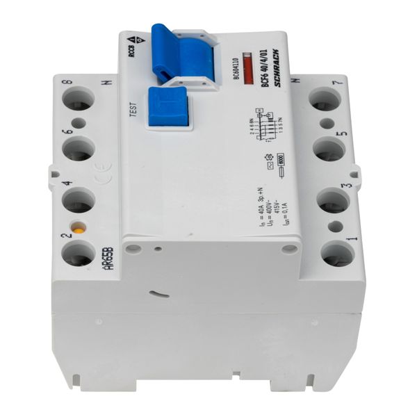 Residual current circuit breaker 40A, 4-p,100mA,type AC,6kA image 1