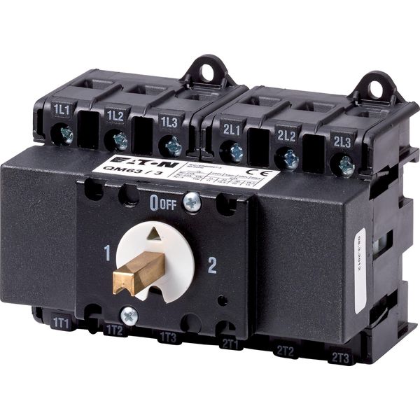 Changeover switch, QM, 63 A, 2 x 3 pole, without rotary handle, With d image 3