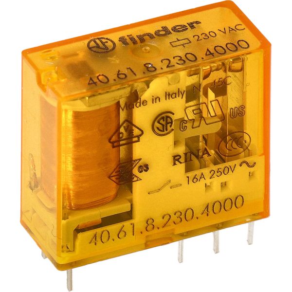 PCB/Plug-in Rel. 5mm.pinning 1CO 16A/230VAC/AgSnO2 (40.61.8.230.4000) image 4