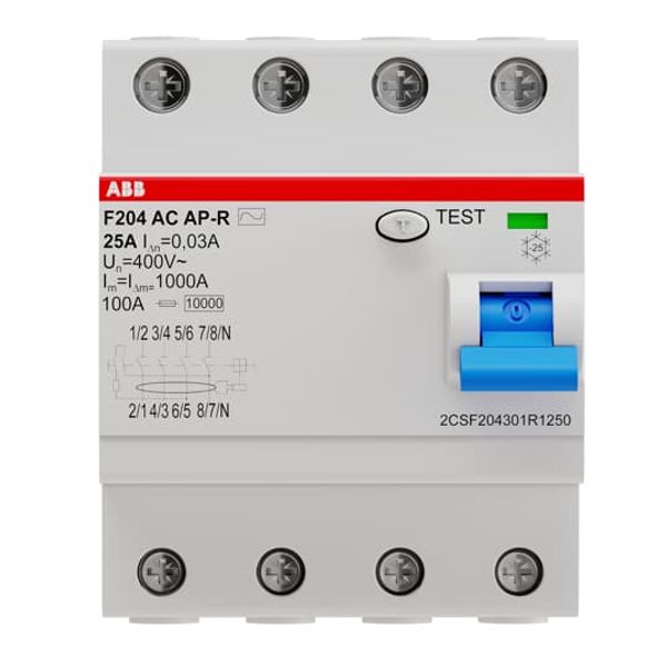 F204 AC-25/0.03 AP-R Residual Current Circuit Breaker 4P AC type 30 mA image 2