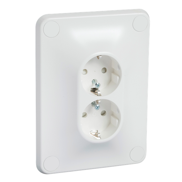 Robust - double socket outlet - 2P + E - flush - screw - 16A - 250V - white image 5