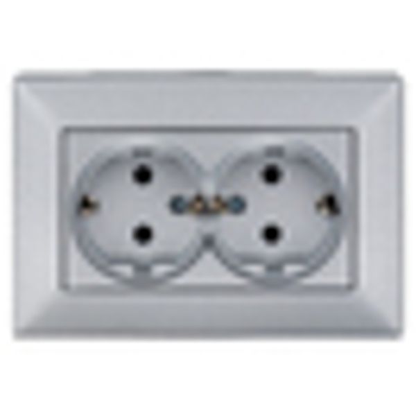 Compact socket outlet, screw clamps, silver image 7
