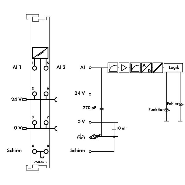 2-channel analog input 0 ... 10 VDC Single-ended light gray image 4