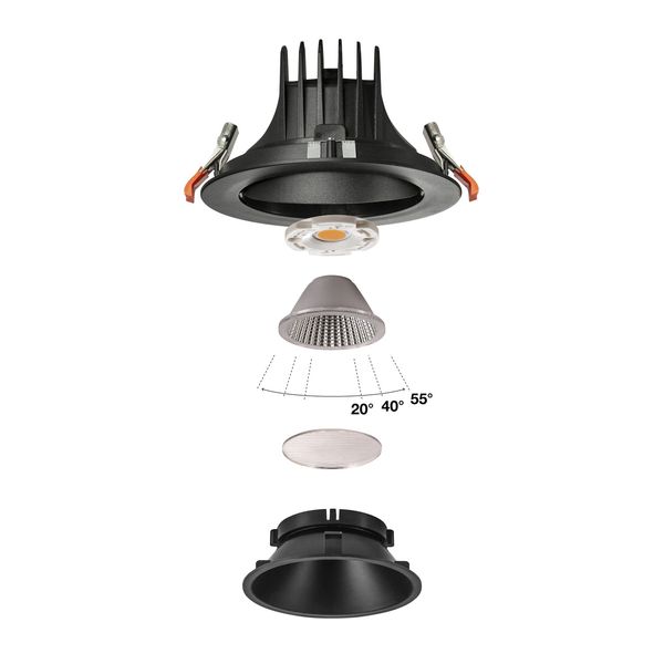 NUMINOS® MOVE DL XL, Indoor LED recessed ceiling light black/black 3000K 40° rotating and pivoting image 5