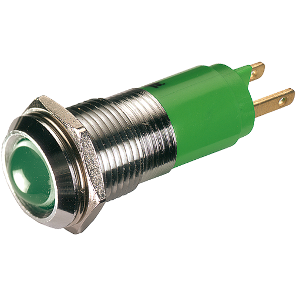 LED-INDICATOR GREEN LED 10mm - 24V DC - 20 mA - IP67 image 1