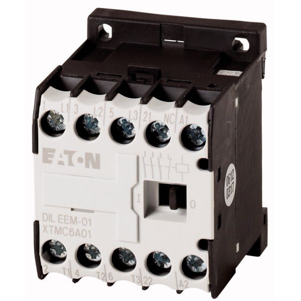 Contactor, 42 V 50 Hz, 48 V 60 Hz, 3 pole, 380 V 400 V, 3 kW, Contacts N/C = Normally closed= 1 NC, Screw terminals, AC operation image 1