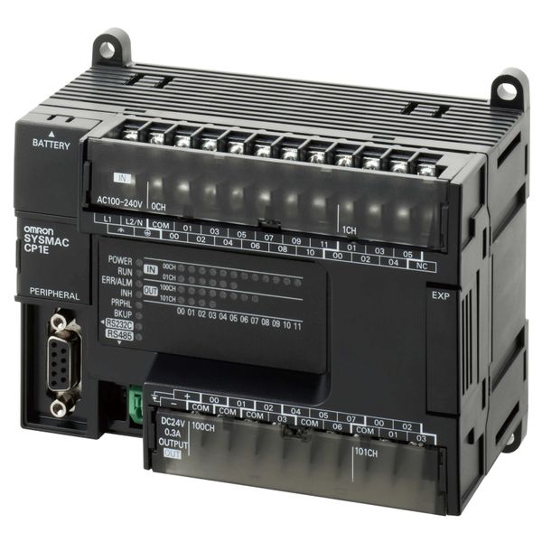 PLC, 100-240 VAC supply, 18 x 24 VDC inputs, 12 x relay outputs 2 A, 8 CP1W0175R image 2