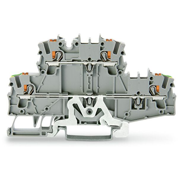 Double-deck terminal block with push-button 2.5 mm² gray image 2