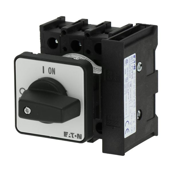 On-Off switch, P1, 40 A, flush mounting, 3 pole, 1 N/O, 1 N/C, with black thumb grip and front plate image 15