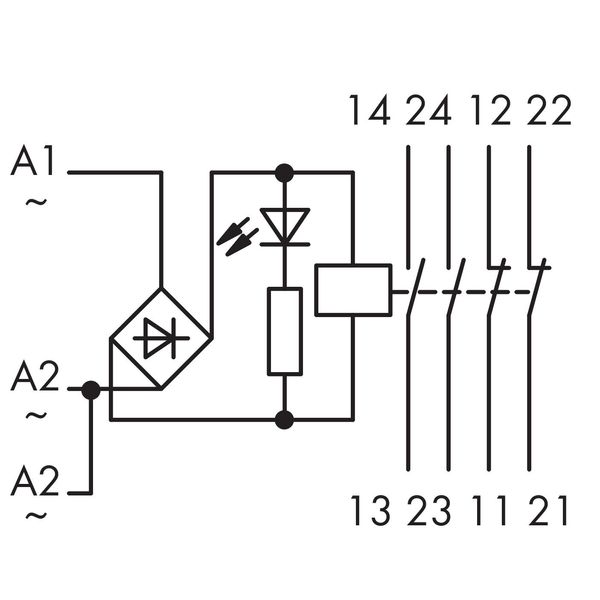 Relay module Nominal input voltage: 24 V AC/DC 2 break and 2 make cont image 4