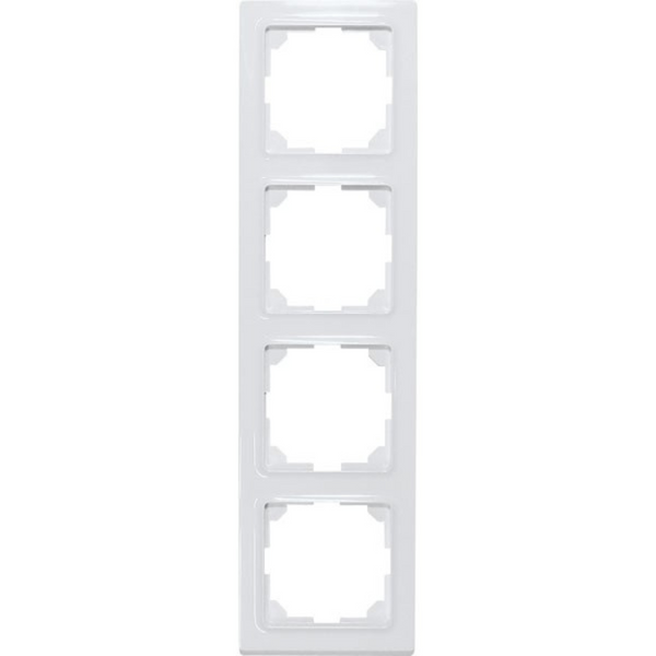4-way universal frames in E-Design55, polar white glossy image 1