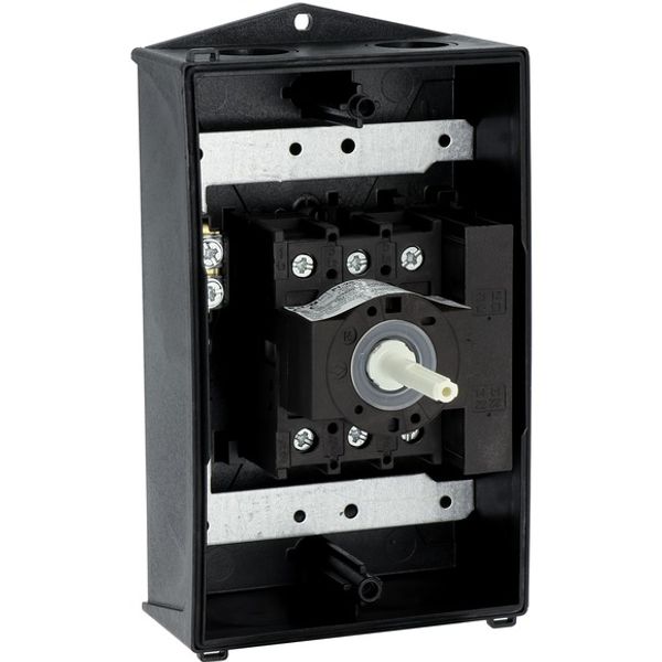 Main switch, P1, 25 A, surface mounting, 3 pole, 1 N/O, 1 N/C, STOP function, With black rotary handle and locking ring, Lockable in the 0 (Off) posit image 12