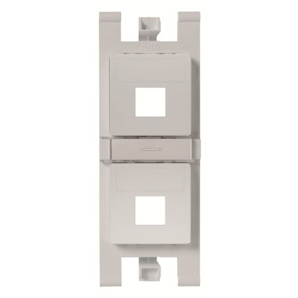 T1016.5 BL 2-gang 45º outlet without shutter - White image 1