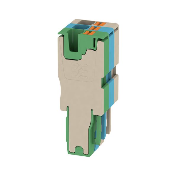 Plug (terminal), PUSH IN, 4 mm², 800 V, 32 A, dark beige, blue, green image 1