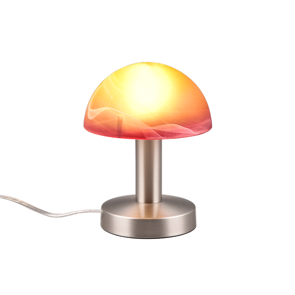Fynn II table lamp 21 cm E14 brushed steel/orange image 1