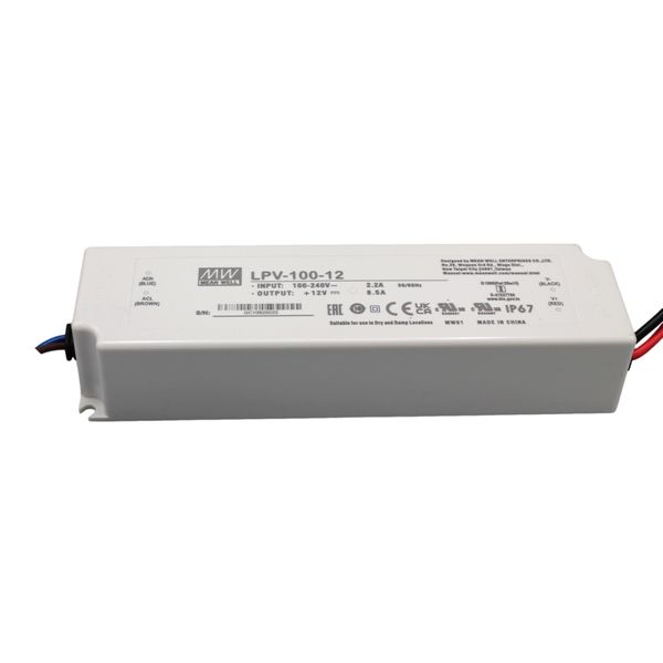 LPV-100-5 Led driver, IP67 60W, 5V, 12A CV, MEAN WELL image 1