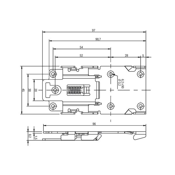 Mounting carrier 1.5 mm thick carbon steel image 3