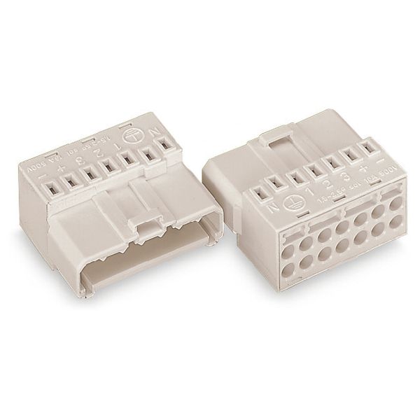 Male connector with connect. for ground;7-pole;;white image 1