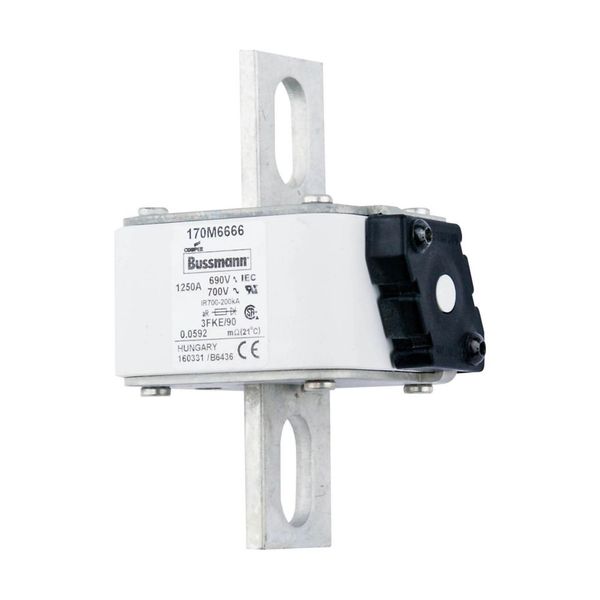 Fuse-link, high speed, 1250 A, AC 690 V, size 3, 76 x 92 x 135 mm, aR, IEC, UL, single indicator image 7