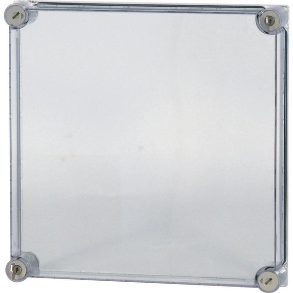 Cap, transparent smoky gray, lockable, HxWxD=375x375x150mm image 3