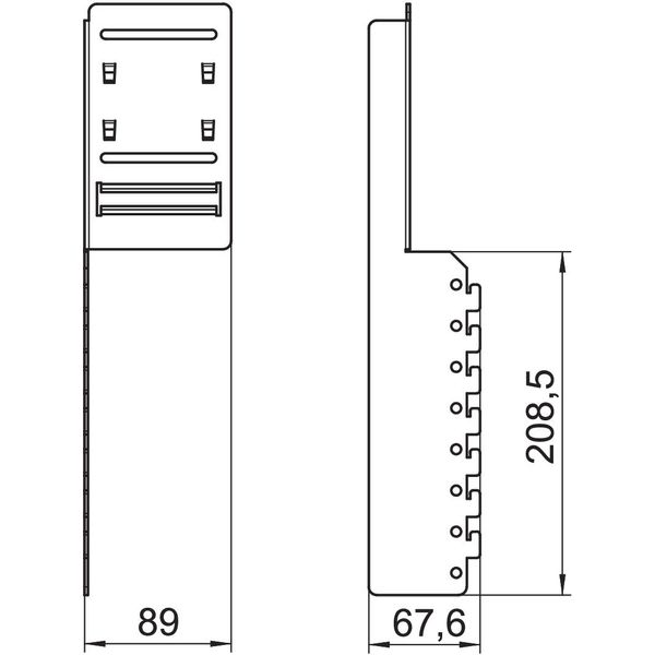 MVKG70130 Mounting and conn. profile for vertical convection grid 99x320x68 image 2