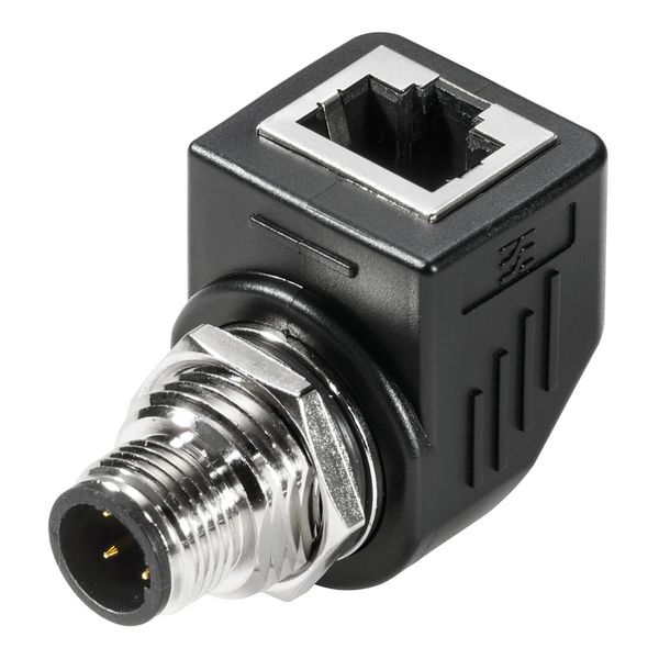 RJ45 plug adapter, IP67, Connection 1: RJ45 90&deg;, Connection 2: M12 image 1