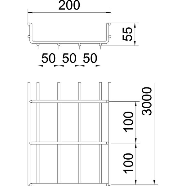 SGR 55 200 A2 Mesh cable tray SGR  55x200x3000 image 2