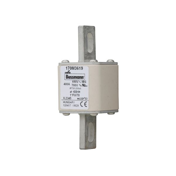 Fuse-link, high speed, 400 A, AC 690 V, compact size 1, 45 x 45 x 110 mm, aR, IEC, UL image 9