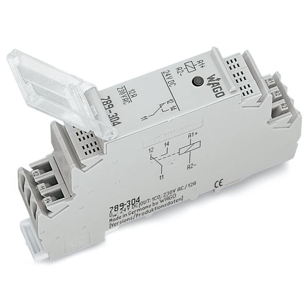 Relay module Nominal input voltage: 24 VDC 1 changeover contact gray image 3