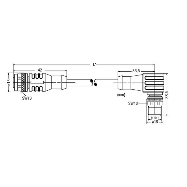 Sensor/Actuator cable M12A socket straight M12A plug angled image 4