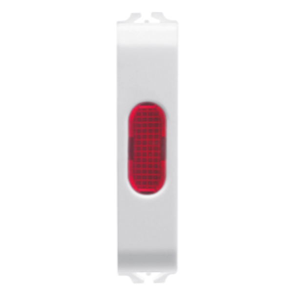 SINGLE INDICATOR LAMP - RED - 1/2 MODULE - GLOSSY WHITE - CHORUSMART image 1