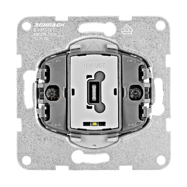 One-way switch insert, 2 pole, control light, cage clamps image 1