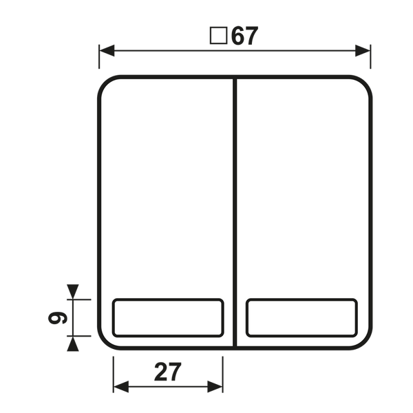 2-gang rocker with insscription plate CD595NALG image 4