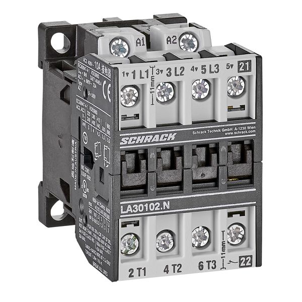 Contactor 3pole, 4kW, AC3, 10A, 230VAC + 1NC built in image 1