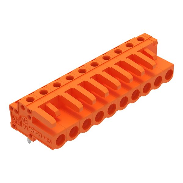 THT female header angled Pin spacing 5.08 mm orange image 1