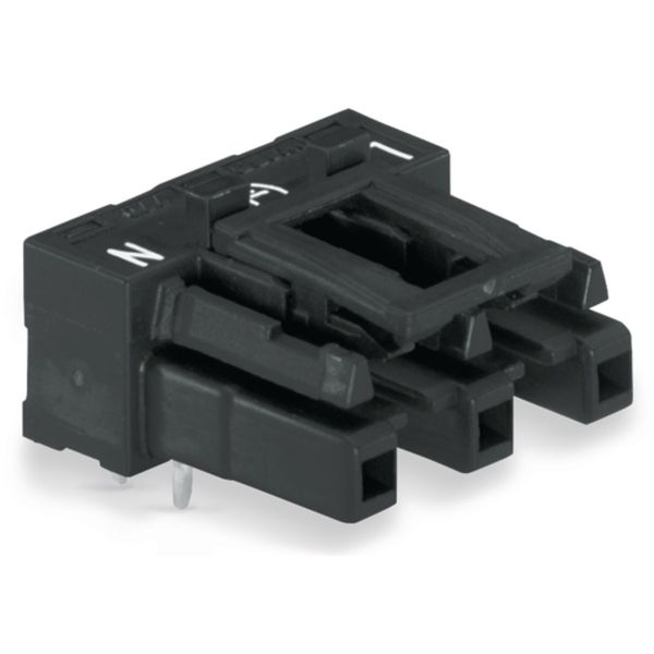 Socket for PCBs angled 3-pole black image 3