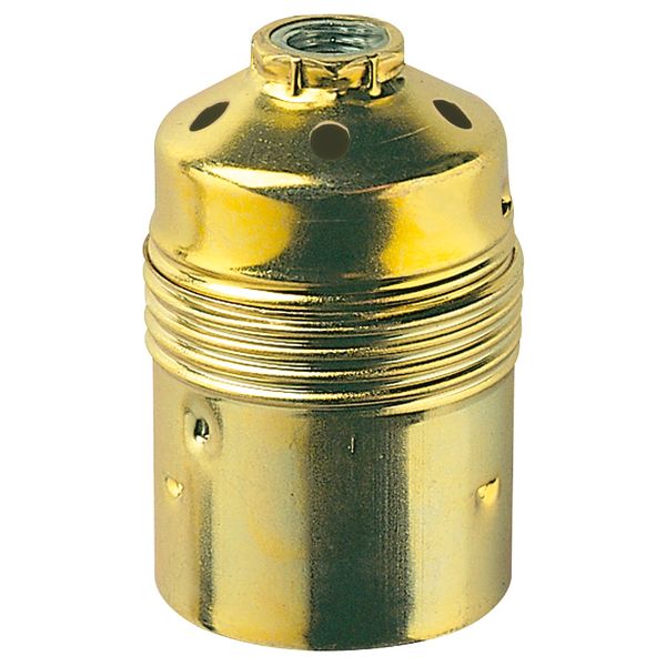 E27M10x1brass lamphld smooth dome/skirt image 1