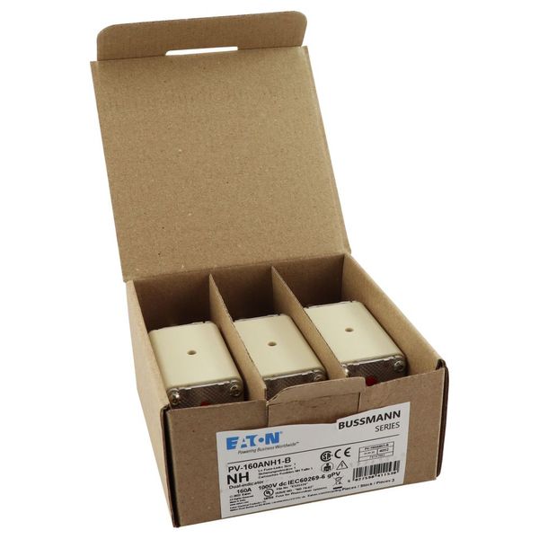 Fuse-link, high speed, 160 A, DC 1000 V, NH1, gPV, UL PV, UL, IEC, dual indicator, bolted tags image 17