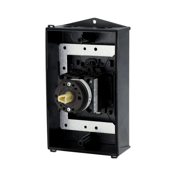 Main switch, T0, 20 A, surface mounting, 3 contact unit(s), 3 pole, 2 N/O, 1 N/C, STOP function, Lockable in the 0 (Off) position, hard knockout versi image 47