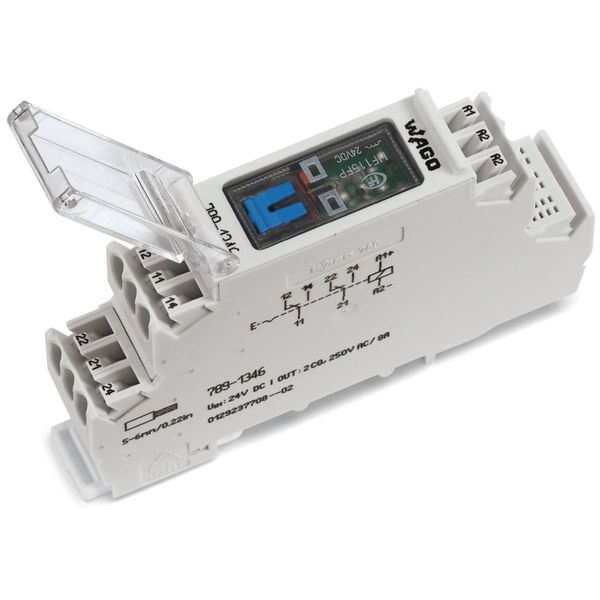 Relay module Nominal input voltage: 24 VDC 2 changeover contacts image 2