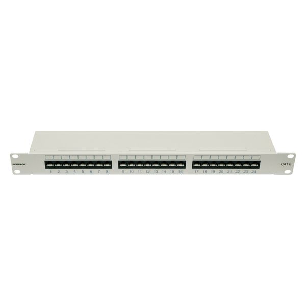 Patchpanel 19" 24xRJ45 unshielded Cat.6, 1U, RAL7035 image 1