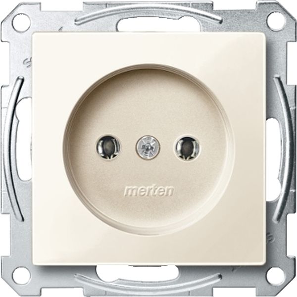 Socket-outlet without earthing contact, screw terminals, white, glossy, System M image 2