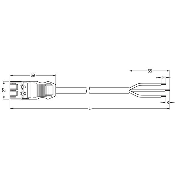 pre-assembled connecting cable B2ca Plug/open-ended, white image 2