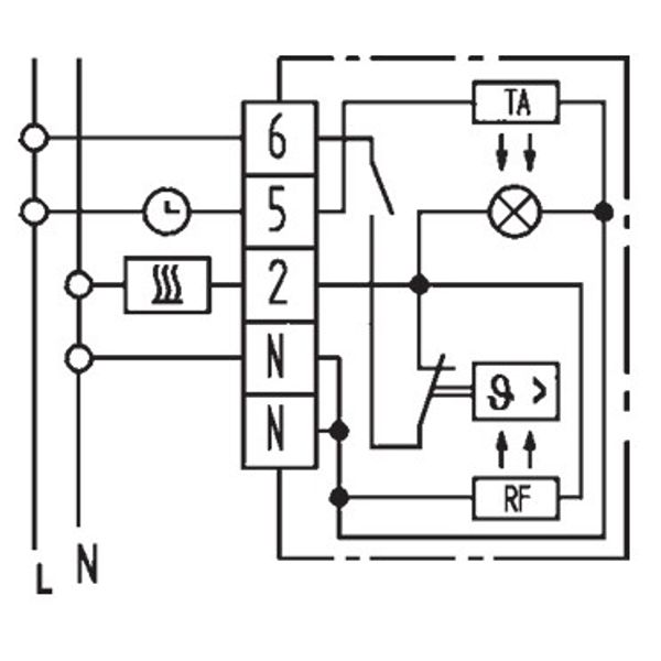 Polar white room controller extra flat, 5-30C, AC 230V, 1 NC contact, 5 A, on/off, lamp heat, with TA approx.5K, RAL 9010 image 3