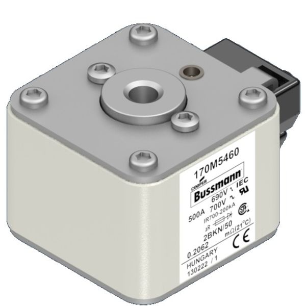 Fuse-link, high speed, 500 A, AC 690 V, size 2, aR, IEC, UL, single indicator image 2