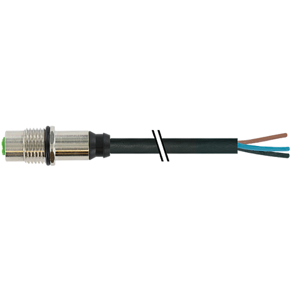 M12 Power T fem. recept. RM with cable PUR 4x1.5 bk+dragchain 1,5m image 1