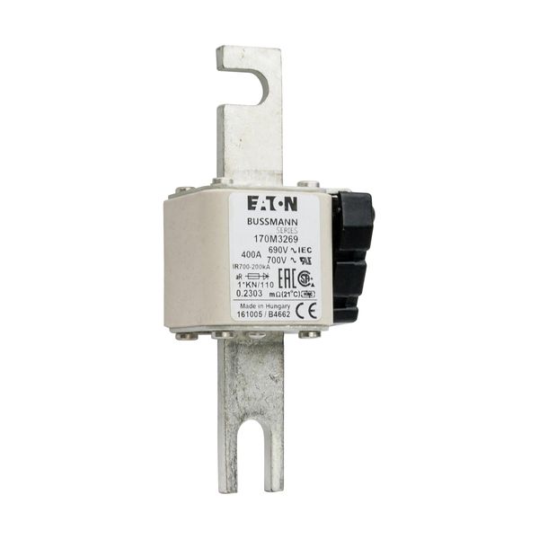 Fuse-link, high speed, 400 A, AC 690 V, compact DIN 1, 45 x 58 x 134 mm, aR, DIN, IEC, type K indicator, 110 mm centres image 9