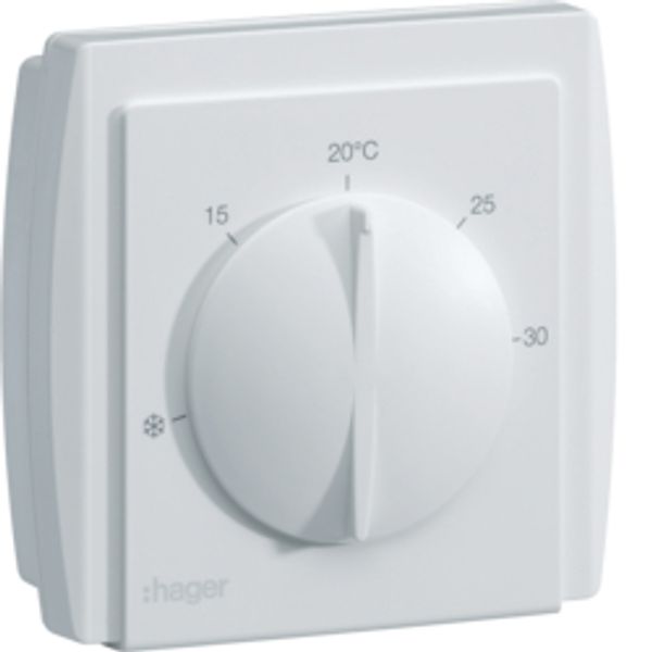 Membránový pokojový termostat, 1P 10A, topení/chlazení, +8°C až +30°C, nástěnný image 1