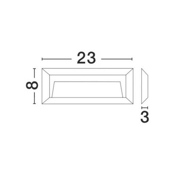 Dark Gray ABS LED 2 Watt 365,14Lm 3000K 220-220 Volt 50Hz Beam Angle 32o IP54 AC Driver Included L: 23 W: 3 H: 8 cm image 1